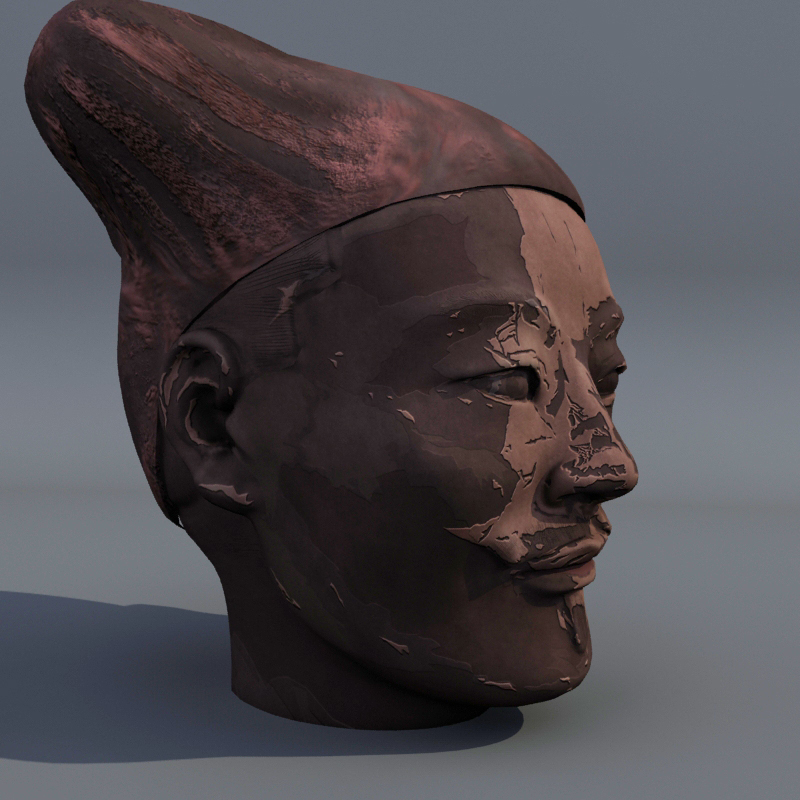 Revised warrior head from alternate angle