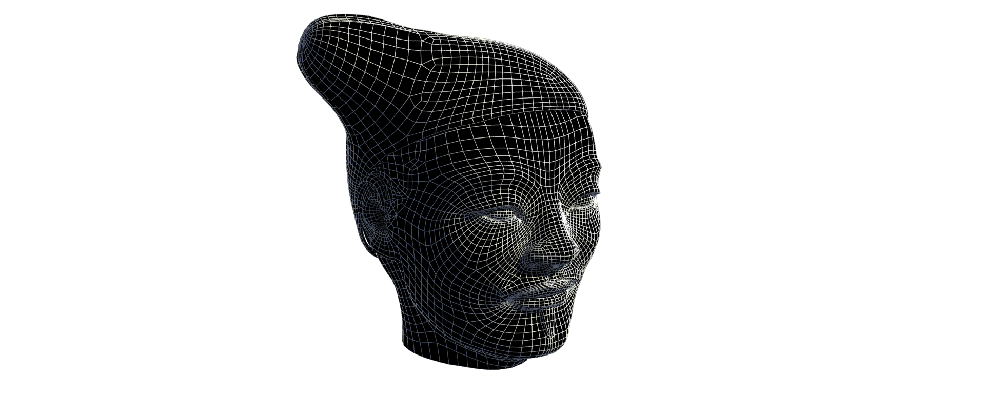 Warrior head — initial wireframe