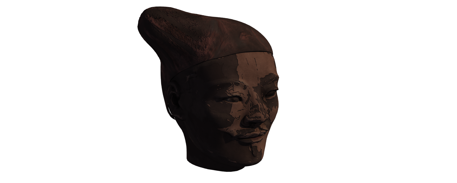 Warrior head — final color render