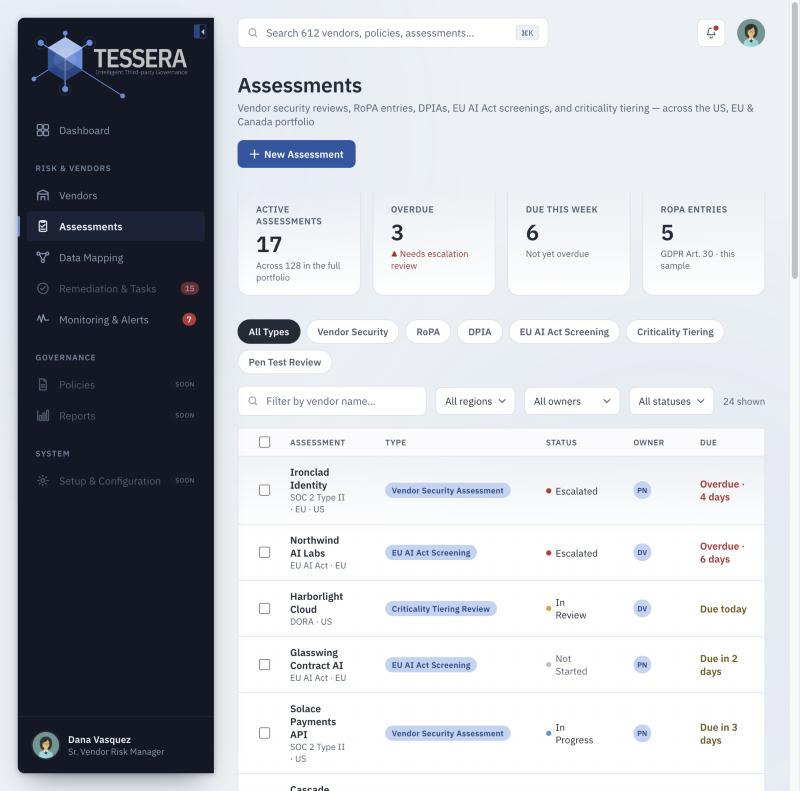 Tessera assessments view