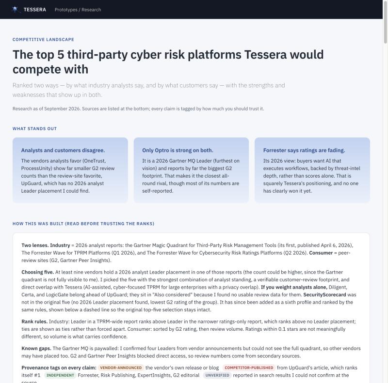Tessera competitive landscape analysis
